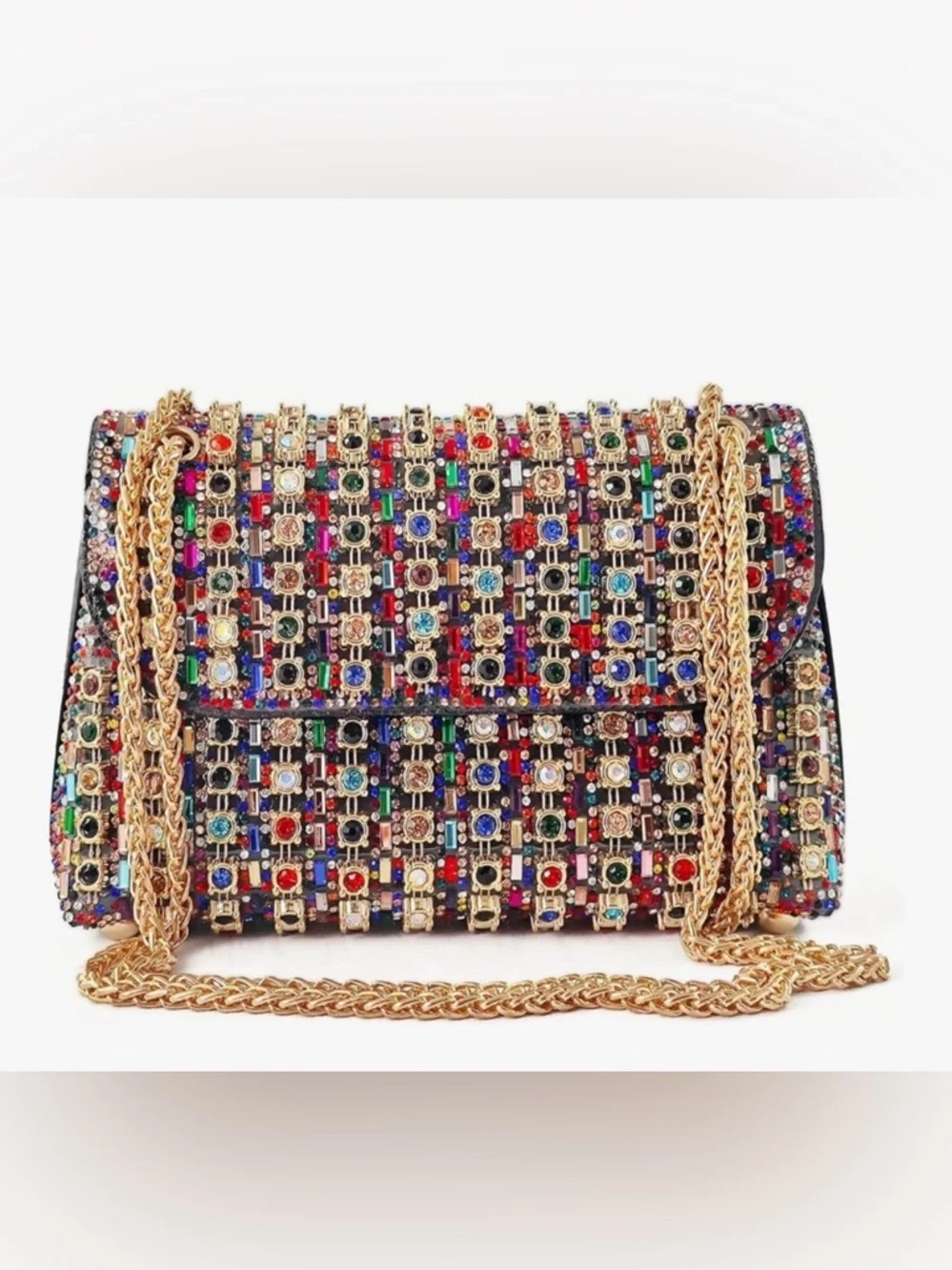 Rhinestone Evening Clutch Purse for Women - Sparkling Formal Handbag with Strap
